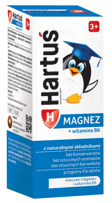 Hartuś Magnez + Witamina B6 Syrop Truskawkowy 120m