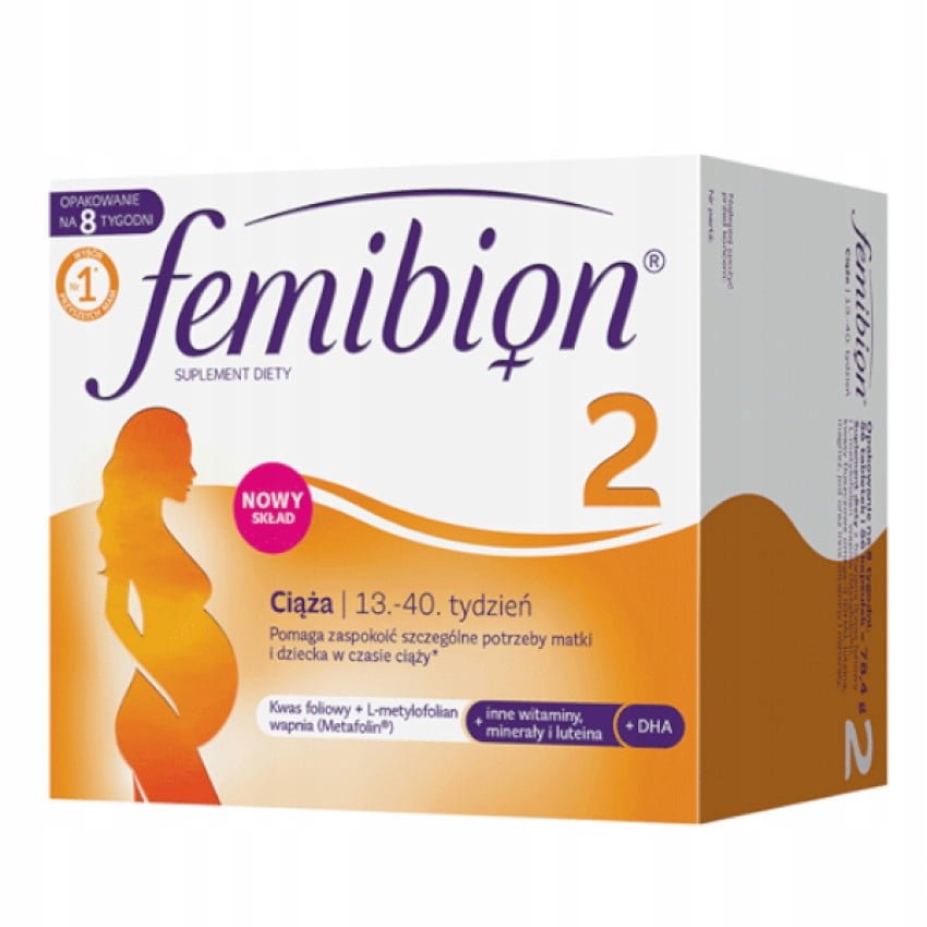Femibion 2 Kwas Foliowy DHA Jod Biotyna 112 szt.
