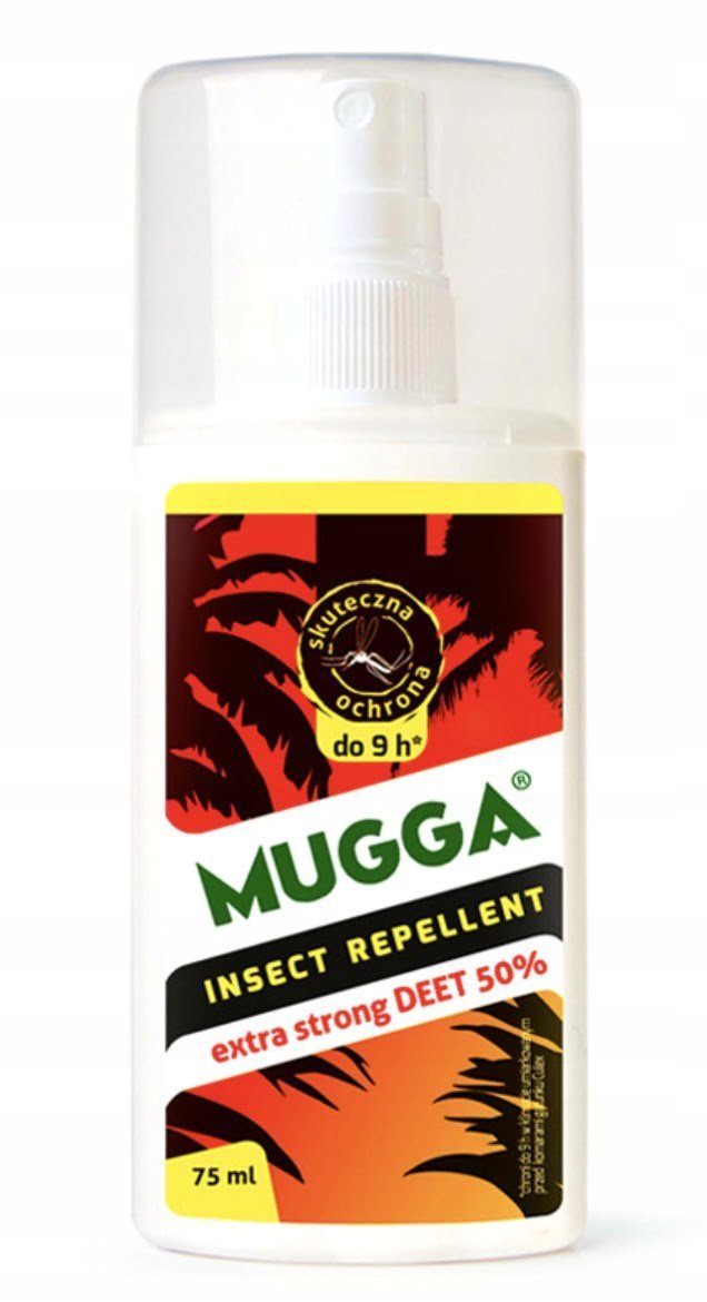2X MUGGA STRONG 50% DEET NA KOMARY DO 9H OCHRONY