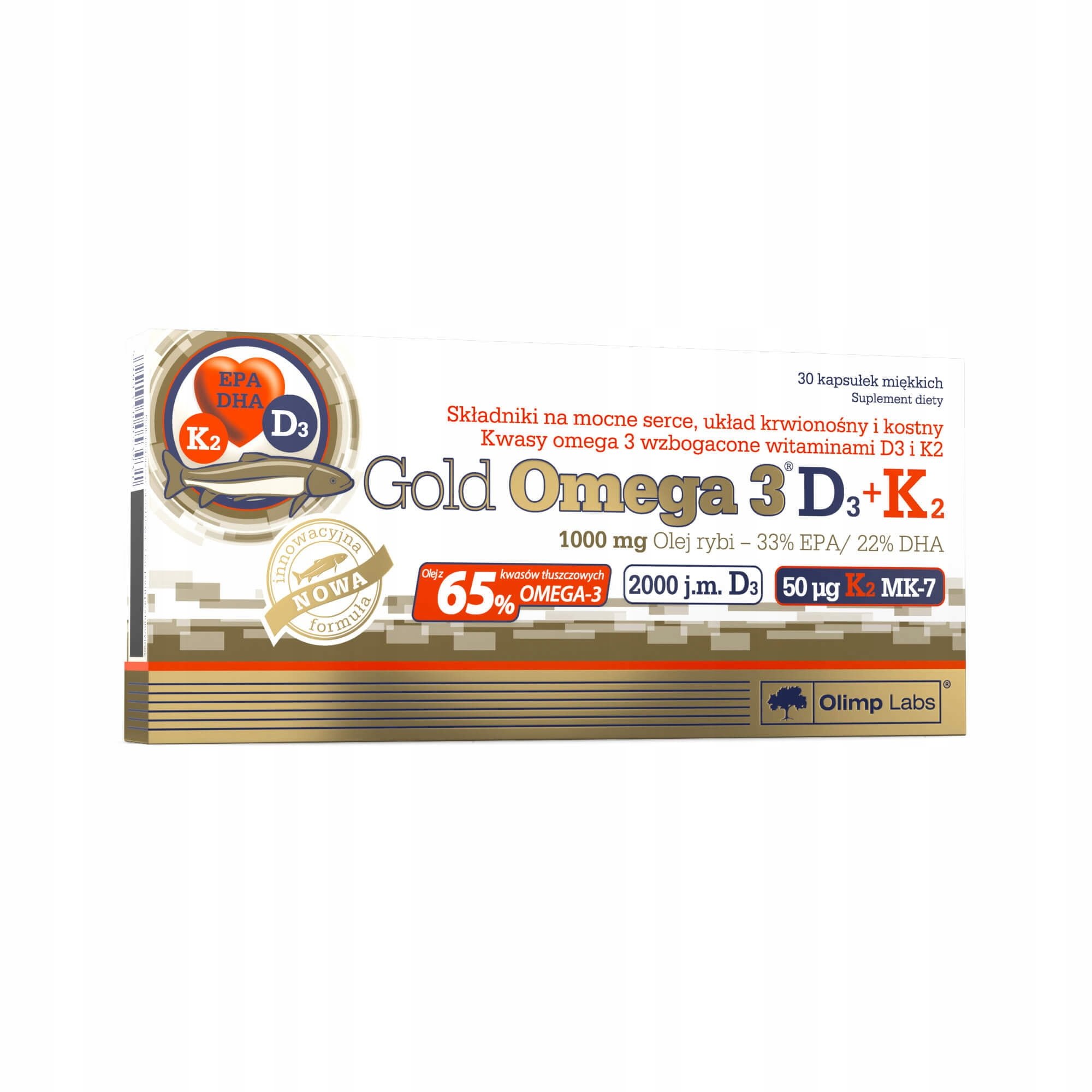 Olimp Gold Omega 3 D3 + K2 Mocne Serce 30 kaps.