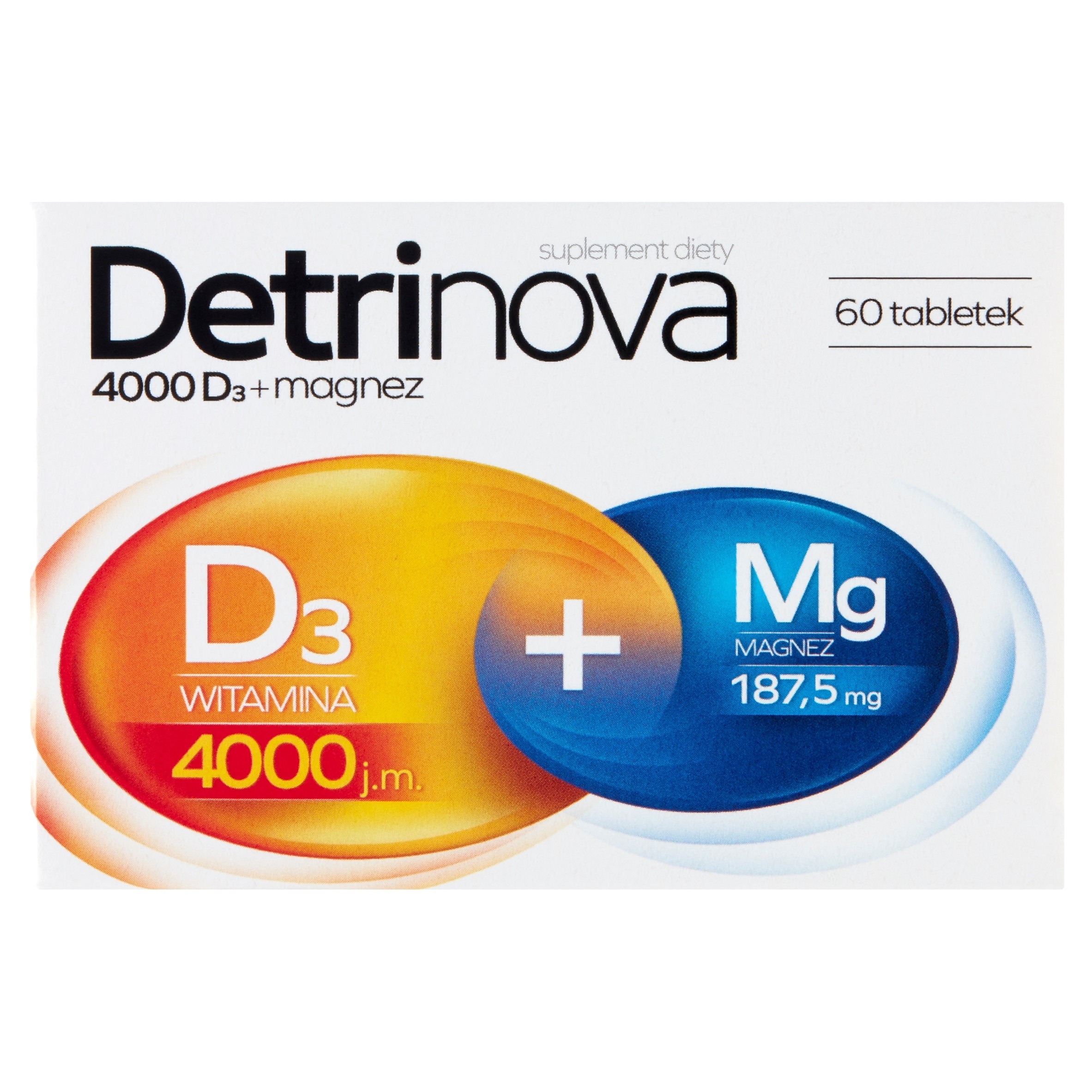Detrinova Witamina D3 4000 + Magnez 187,5mg 60tabl