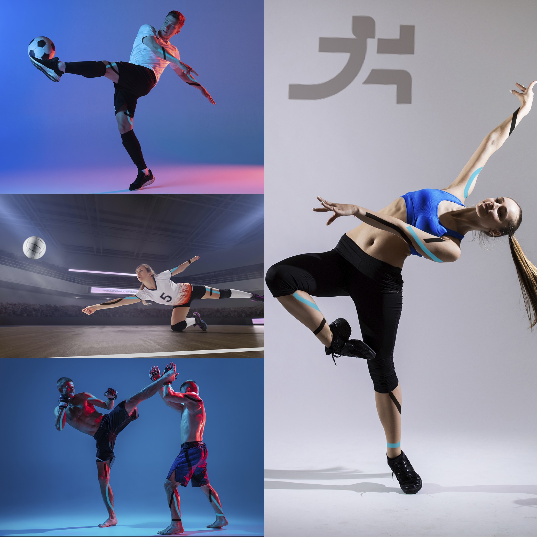 TitanGrit Taśma Kinezjologiczna Tape. - Wodoodporna, Czarna 5mx5cm