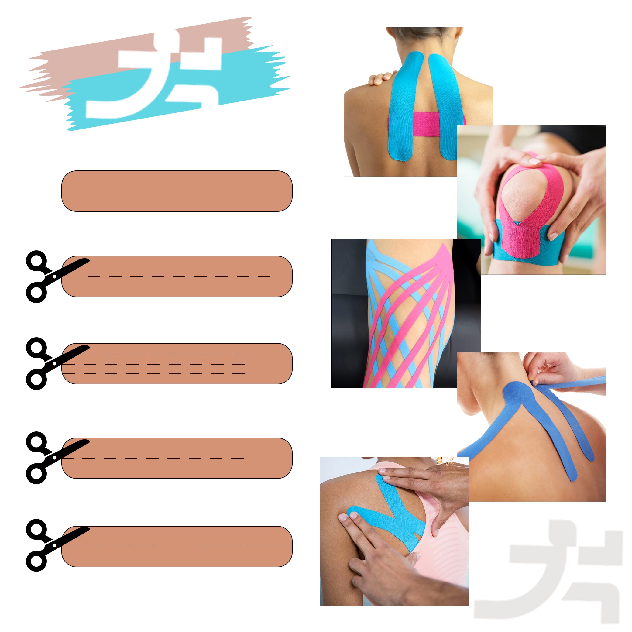 TitanGrit Taśma Kinezjologiczna Tape. - Wodoodporna, Beżowa 5mx5cm