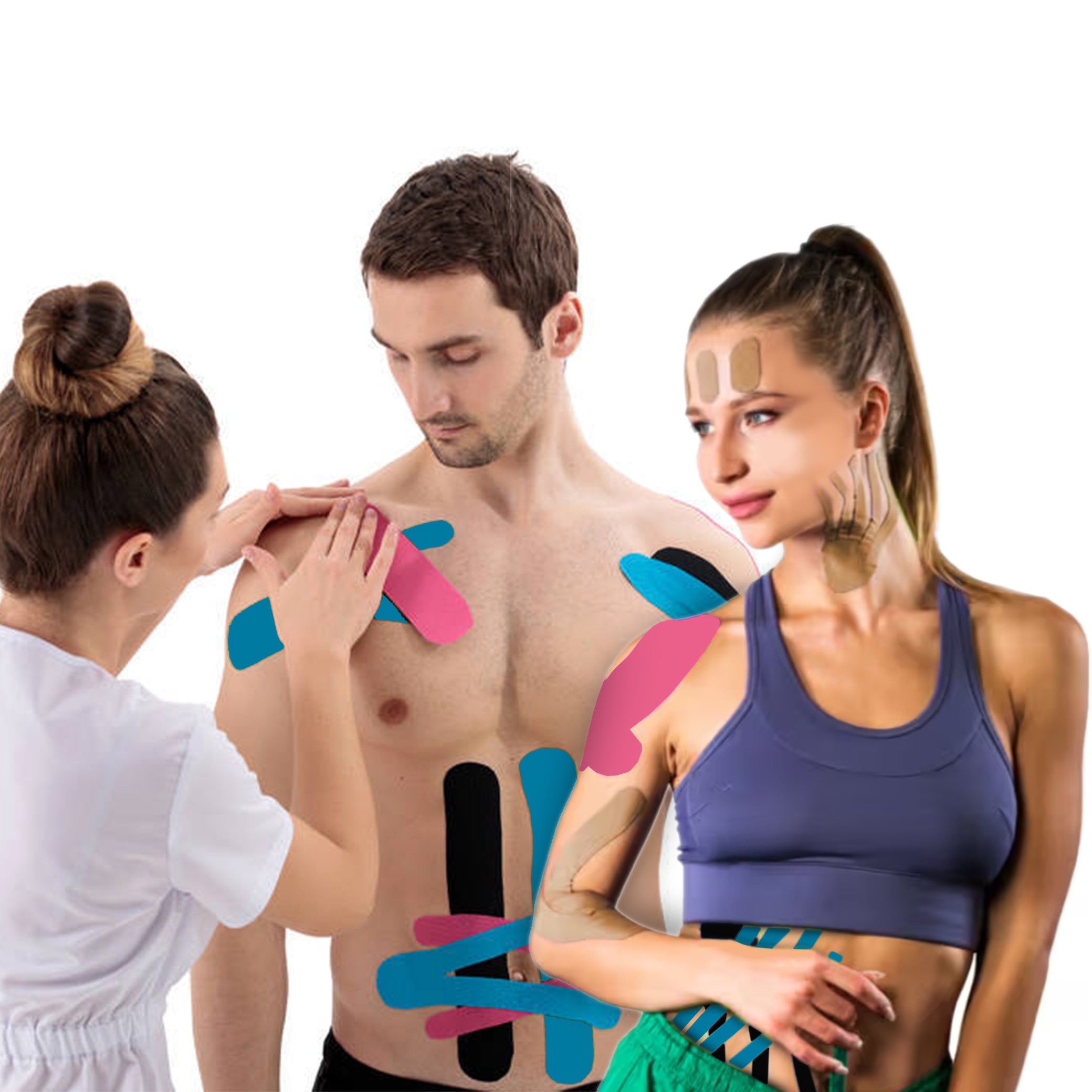 TitanGrit Taśma Kinezjologiczna Tape. - Wodoodporna, Różowa 5mx5cm