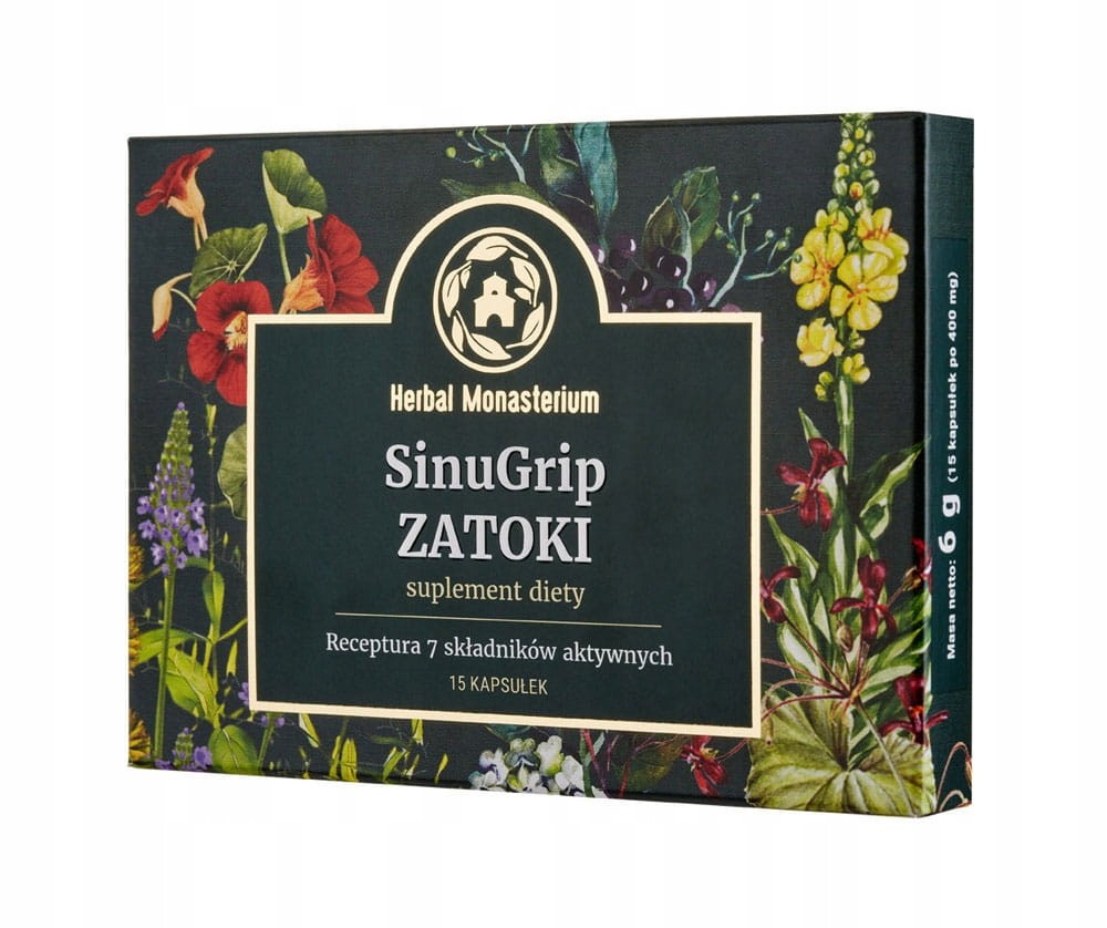 SinuGrip Zatoki Andrographis + Werbena Herbal Pharmaceuticals 15 Kapsułek