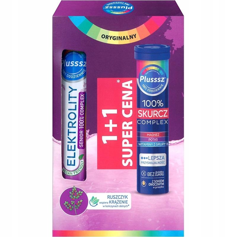 Zestaw 1+1 Plusssz Elektrolity Senior Bez Dodatku Cukru + Skurcz Complex