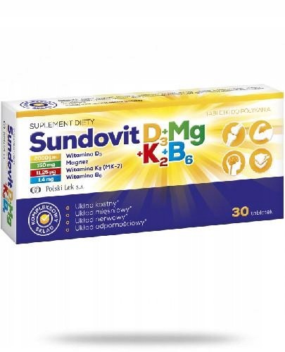Sundovit D3+Mg+K2+B6 Wsparcie Odporności 30 Tabletek
