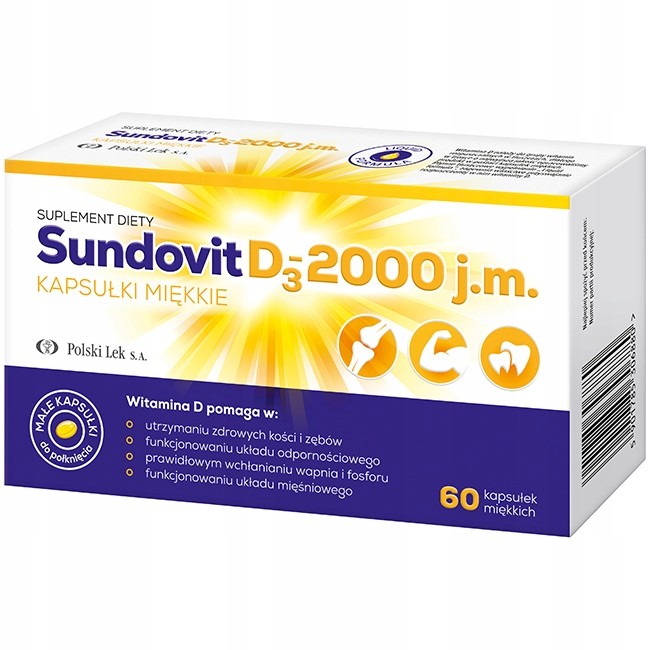 Sundovit D3 2000 j.m 60 Małych Kapsułek
