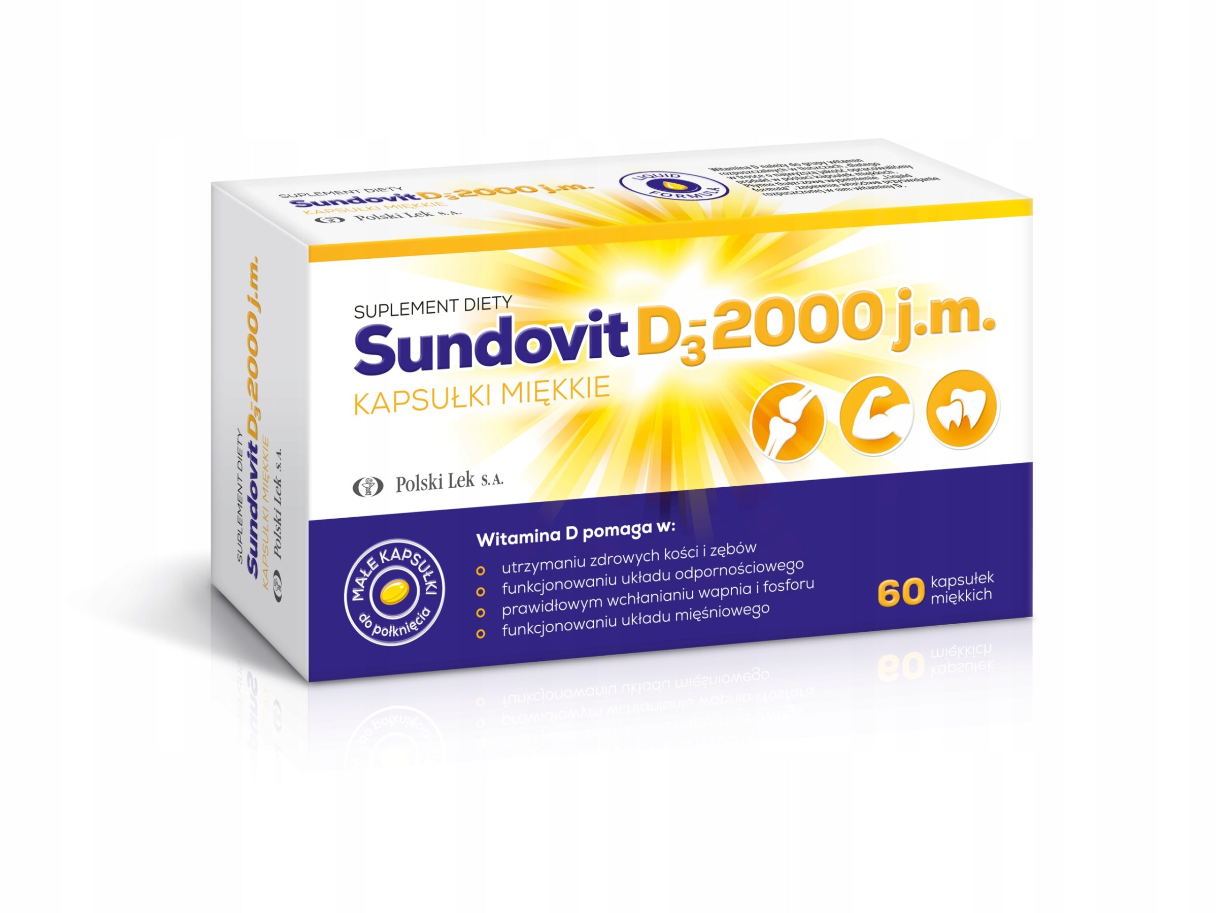 Sundovit D3 2000 j.m 60 Małych Kapsułek