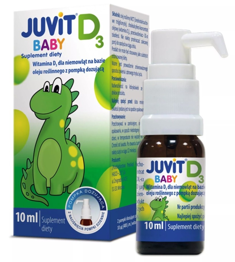 Juvit Baby D3 ( z pompką) krop.doustne 10m