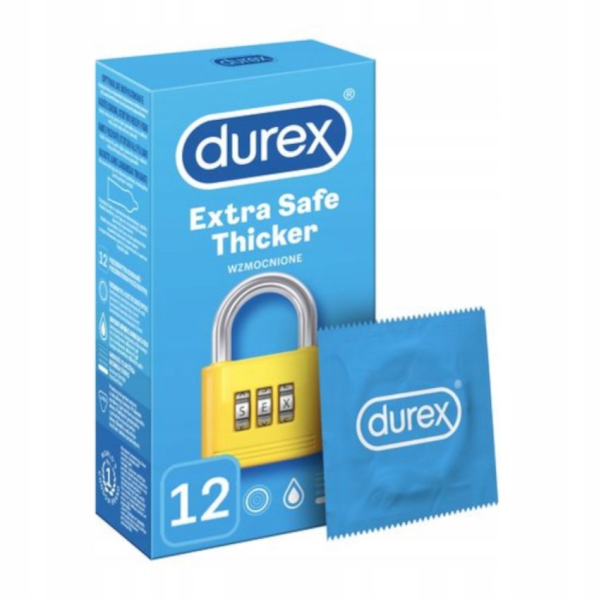 Durex Extra Safe Thicker Prezerwatywy 12 sztuk